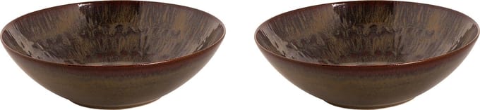 Palmer - Schaal - Kom - Victory - 24 cm - Bruin - Stoneware - Bordenset - 2 stuks