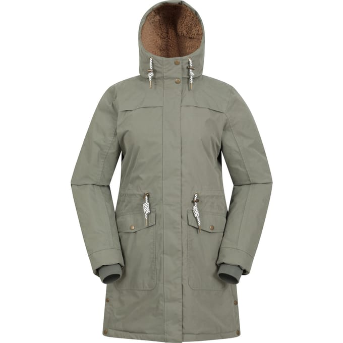 Mountain Warehouse Dames/Dames Acorn Waterdichte Borg Gevoerde Parka (Kaki Groen)