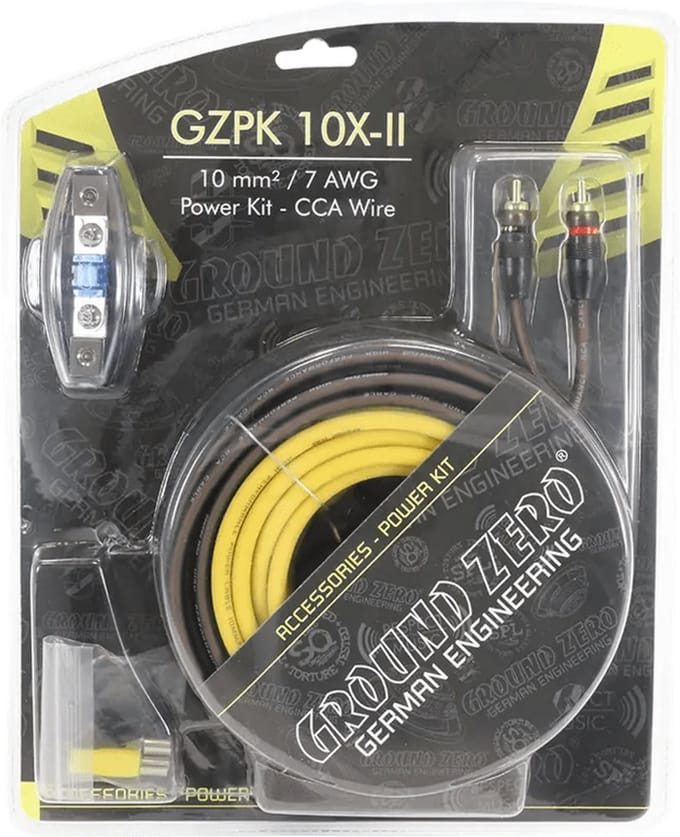 Ground Zero GZPK 10X-II Kabelkit tot 500 Watt autoversterker aansluiting