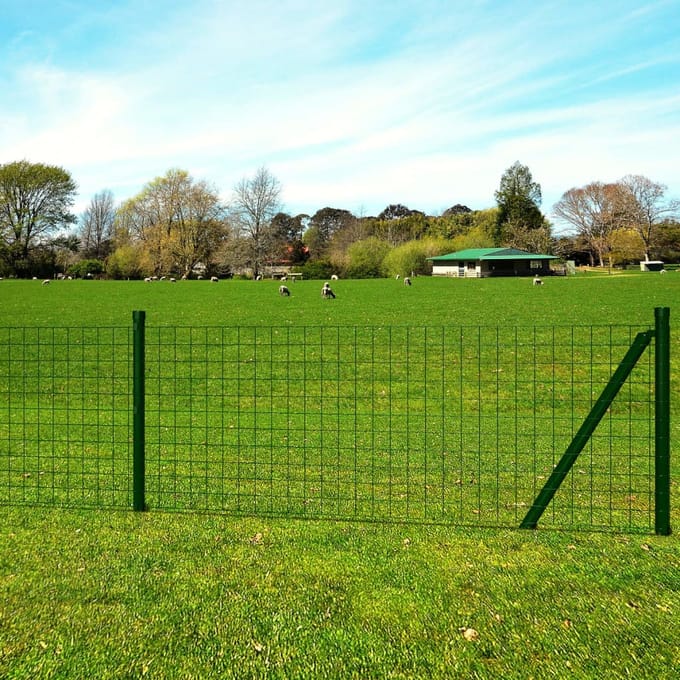 vidaXL - Euro - hek - 25x0,8 - m - staal - groen