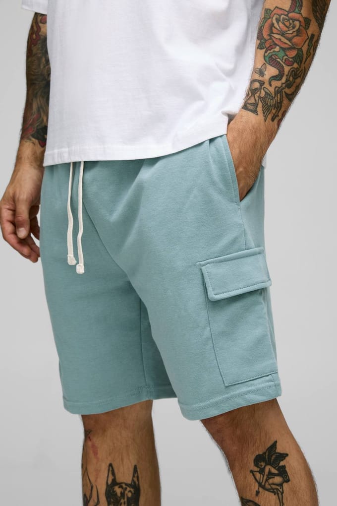 Relaxte pasvorm Interlock Cargoshorts | Sage | Size Small