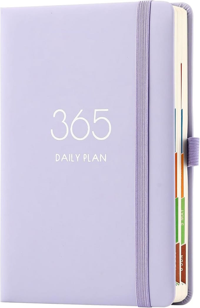 Dagboek A5 2025-2026 - Dag-per-pagina Planner met Maandelijkse Tabs en Elastische Sluiting