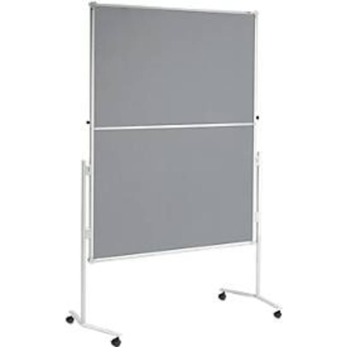 MAUL presentatiebord Pro, opvouwbaar, B 1200 x H 1500 mm, textiel/textiel, grijs