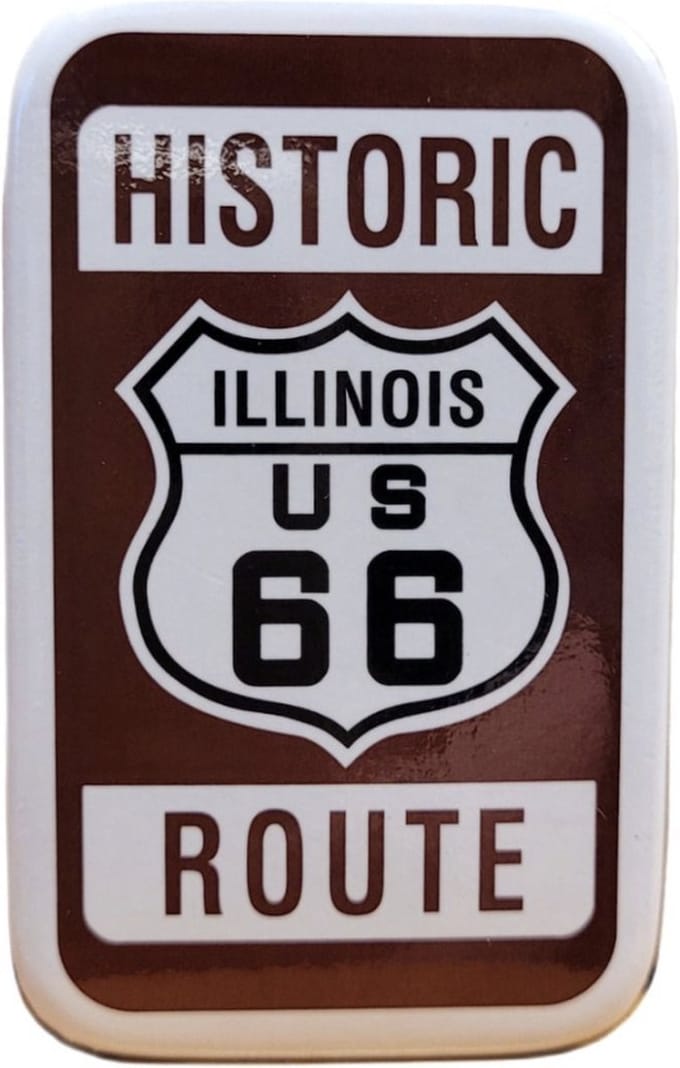 Historic Route 66 Illinois - Magneet 7 x 4,5cm