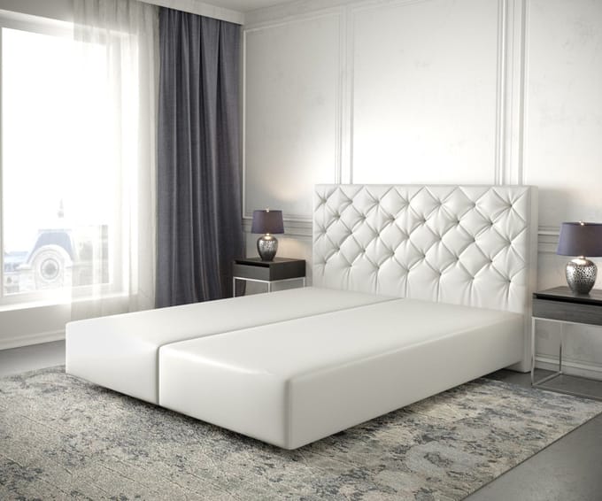 Boxspring-frame Dream-Great kunstleder wit 140x200