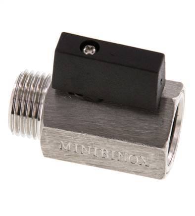 Buiten x Binnendraad G 1/2 inch 2-Weg Rvs Mini-Kogelkraan 25 Bar - BL2SH-MM-MF-012