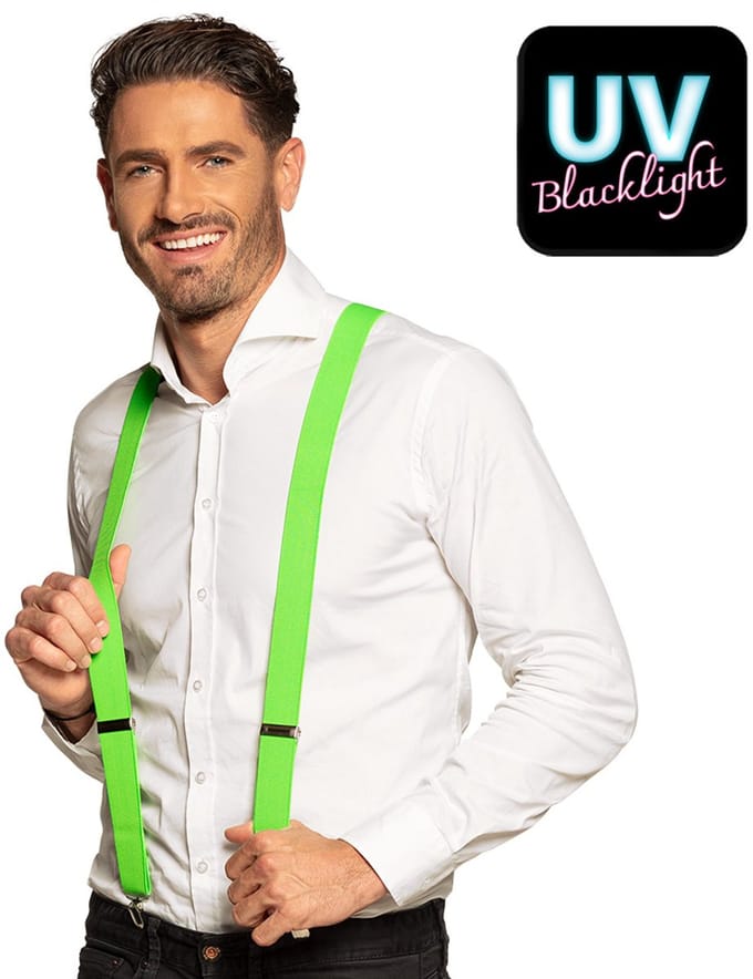 Boland - Bretels Basic neongroen Groen,Neon - Volwassenen - Unisex - Student -