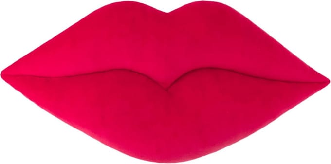 Grappig 3D Lip Sierkussen Rood Decoratief Kussen voor Sofa en Bed - Zacht Pluche Kussen 30x61 cm