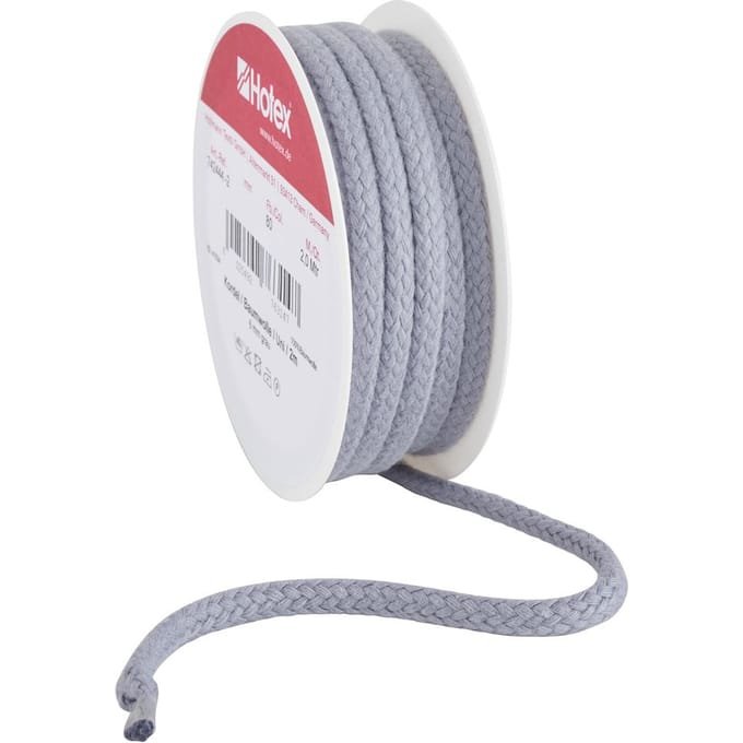 Katoenen koord, 6 mm - Grafiet