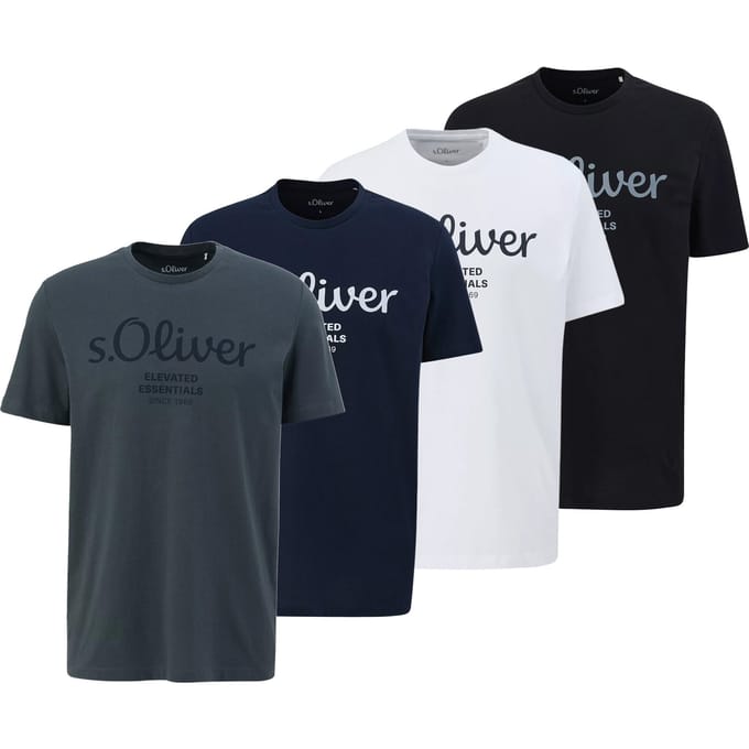 s.Oliver T-shirt Logo T-Shirt Verpakking van 4