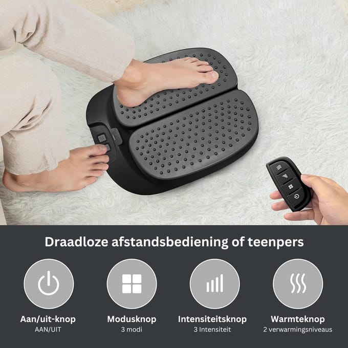 ApexArte® Voetmassage Apparaat Bloedsomloop - Massage Apparaat - Onstpanning - Zwart