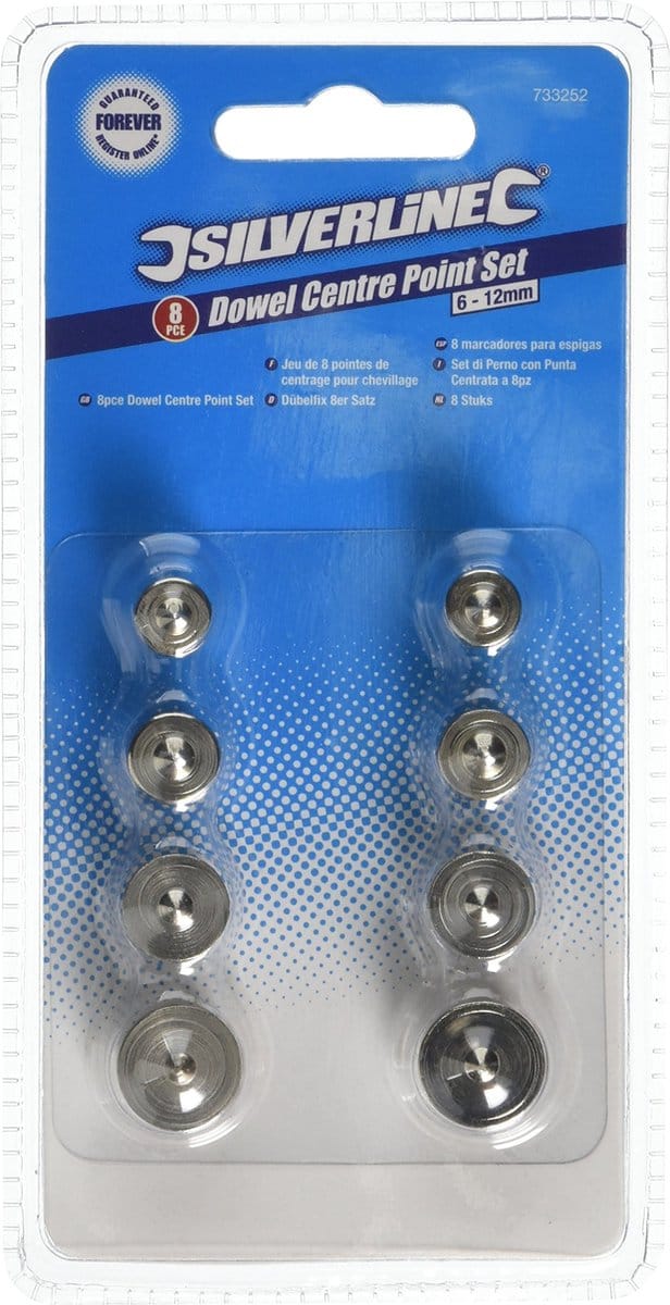 Silverline Centreerpuntenset - Chroom Geplateerd - 8-delig - Ø 6 t/m 12 mm