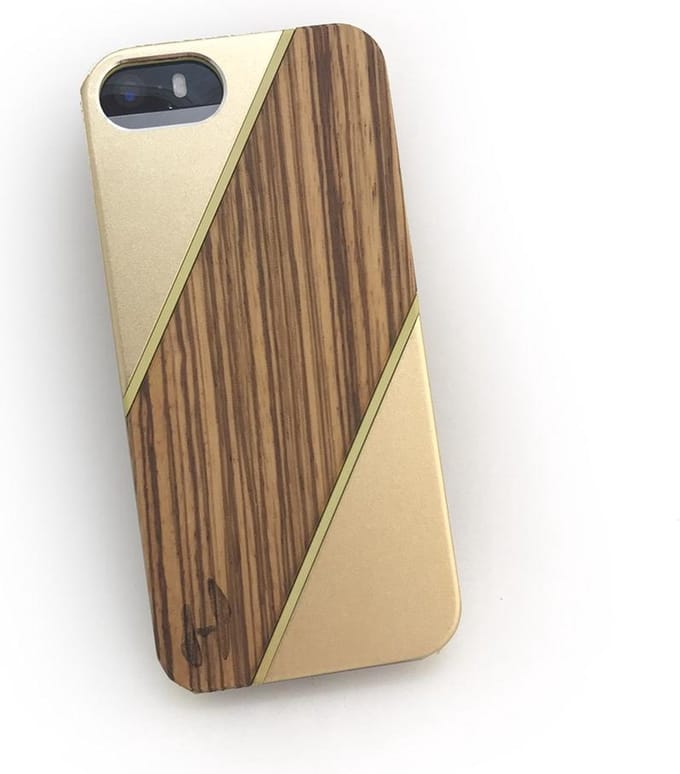 Hoentjen Creatie, Houten hardcase Zebrano Champagne - iPhone 5 / 5s