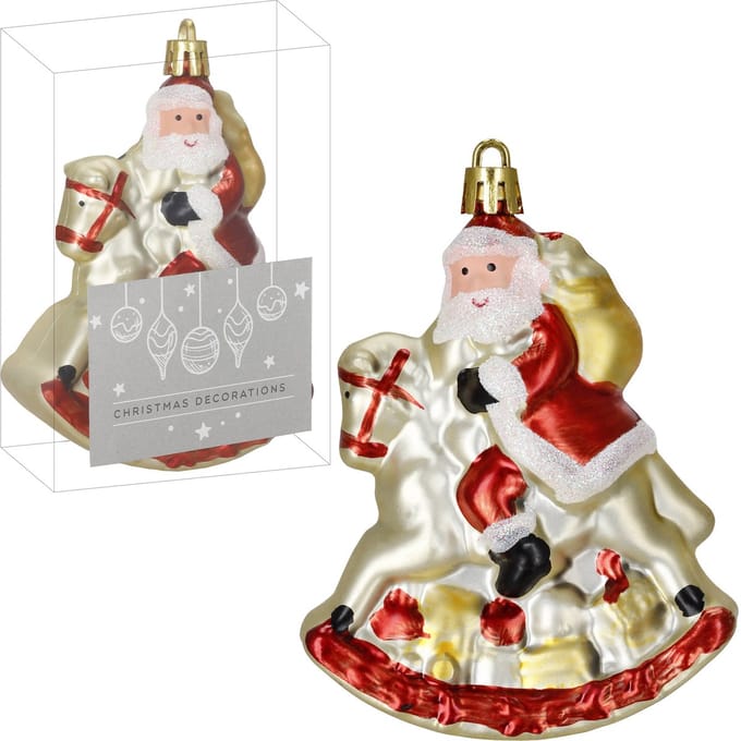 Kersthanger | Kerstman | Kerstboomhanger | Wit | Glitters | Kunststof | 11 cm
