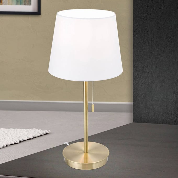ORION Tafellamp Ludwig met USB-poort wit/oudmessing