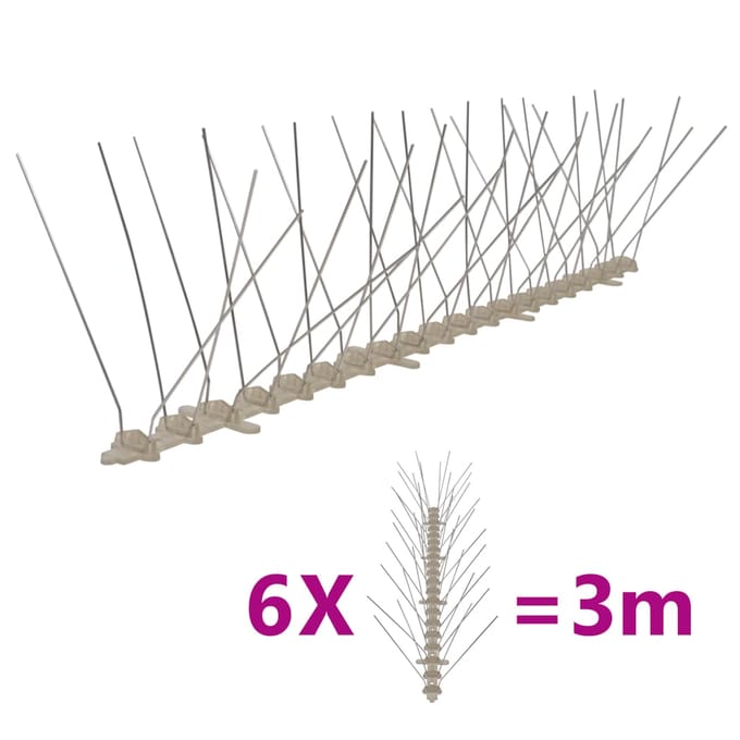vidaXL - Vogel- - en - duivenpinnen - met - 4 - rijen - 6 - st - 3 - m - kunststof