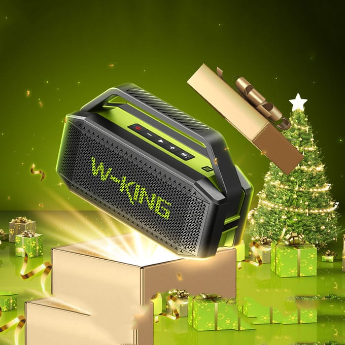 W-KING D9-1 100W piek 60W RMS diepe bas Bluetooth-luidspreker, IPX6 draagbare waterdichte draadloze Bluetooth-luidsprekers met subwoofer Black