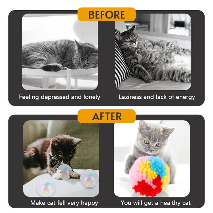 Kattenspeelgoed 15PCS Kittenspeelgoedset Interactief kattenspeelgoed voor binnenkatten met opvouwbare kattentent veelkleurig