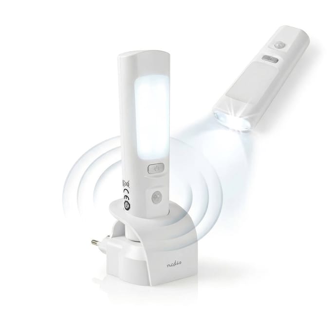Nedis LED Oriëntatielicht en Zaklamp – Nachtlamp – Oplaadbaar – Bewegingssensor – 37 lm – 3 m Bereik