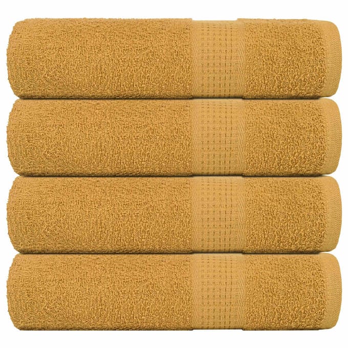 vidaXL - Badhanddoeken - FROGN - 4 - st - 100x150 - cm - 360 - g/m² - goud