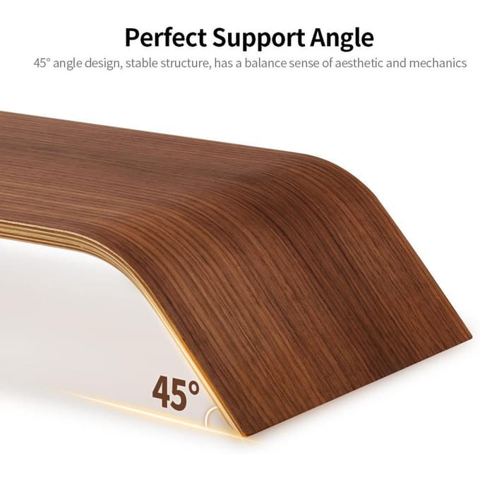 SAMDI Houten Standaard Alles-in-één Machine Monitor Laptop Houder Sterk Draagvermogen Stabiele Houten Beugel Vervanging brown