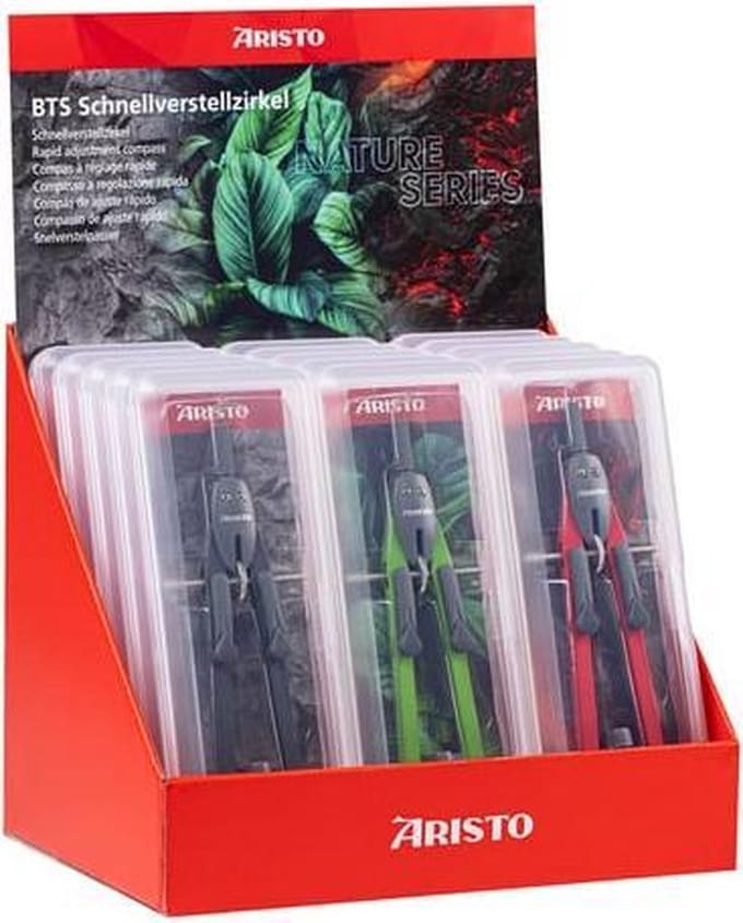 Aristo snelverstelpasser - Nature - display met 15 stuks - assorti kleuren - AR-VD55954