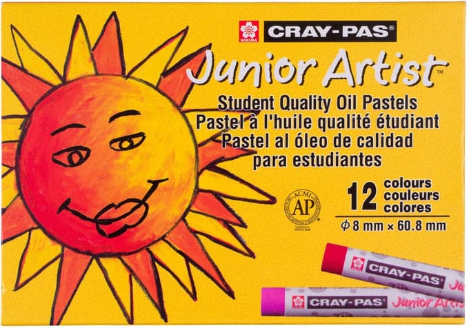 Sakura oliepastels set - Cray-Pas Junior Artist 12 kleuren voor kinderen.