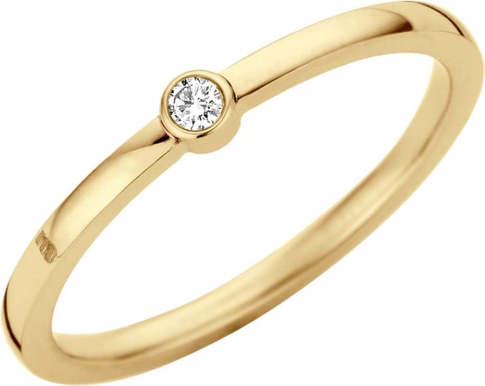 Melano Friends mini cz ring - goudkleurig - dames - maat 54