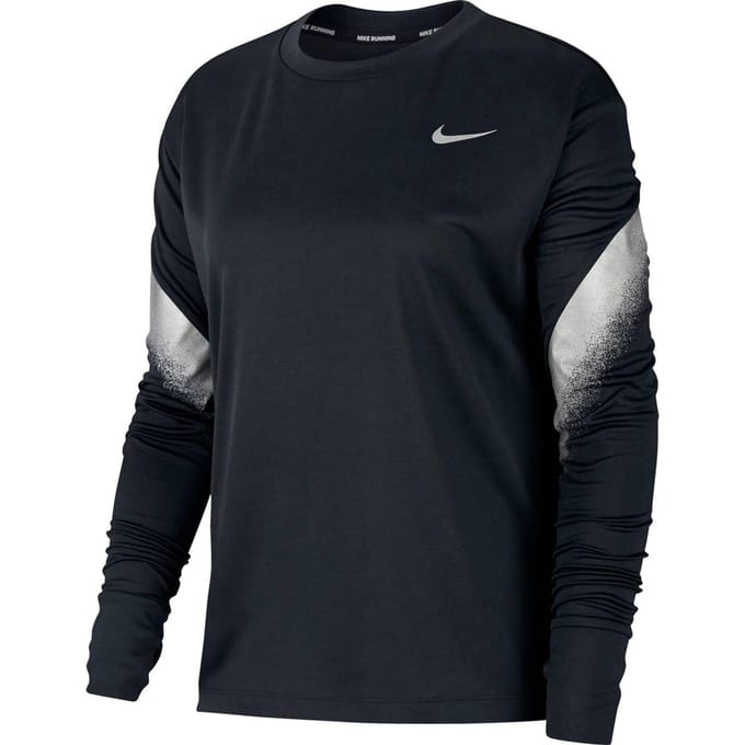 Nike Nk Midlayer Runway Sporttrui Dames - Black/Reflective Silv - Maat XL