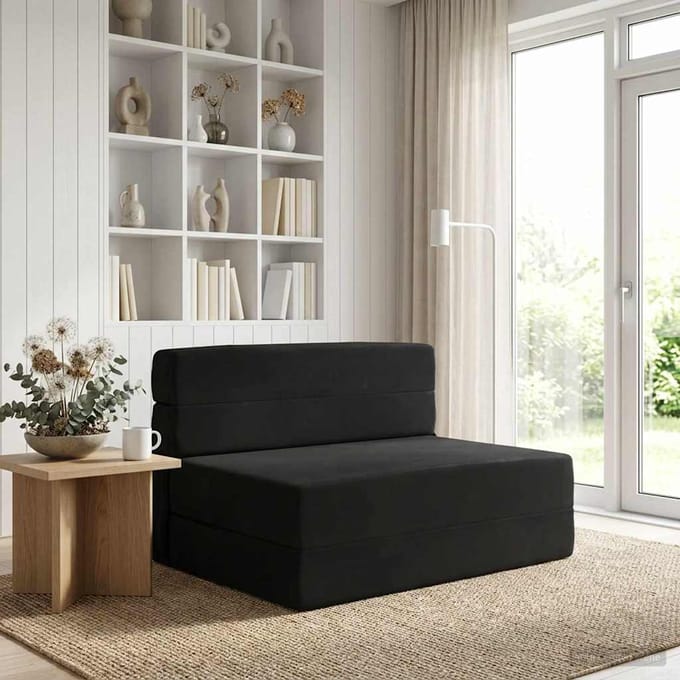 vidaXL - Vouwbare - Sofa - Bed - Zwart - 70 - x - 72 - x - 60 - cm - Stof