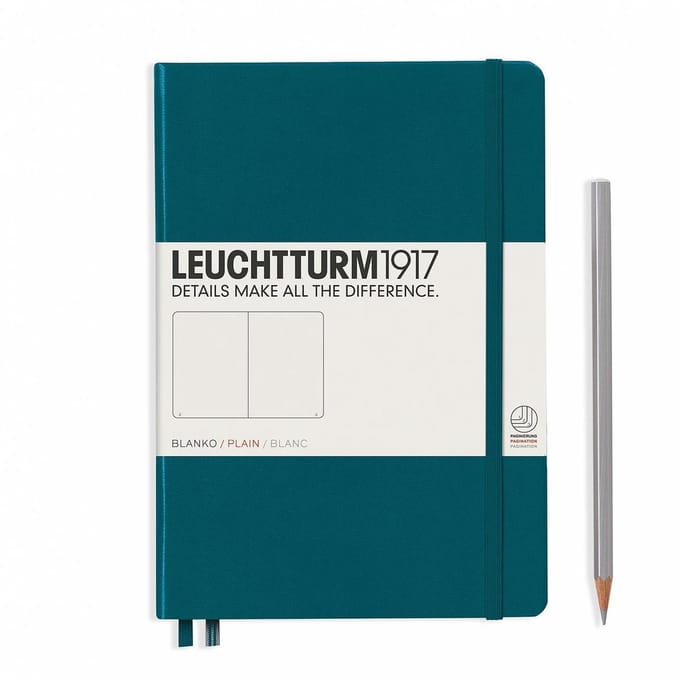Leuchtturm1917 A5 Medium Notitieboek Hardcover Blanco Pacific Green
