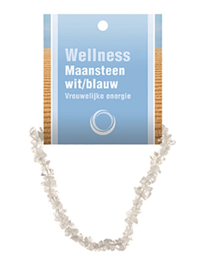 Maansteen regenboog splitarmband + kaart
