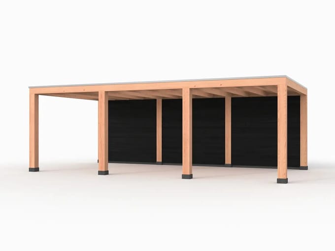 Douglas overkapping, 750 x 300, met zwarte achterwand, Westwood Modern Plus