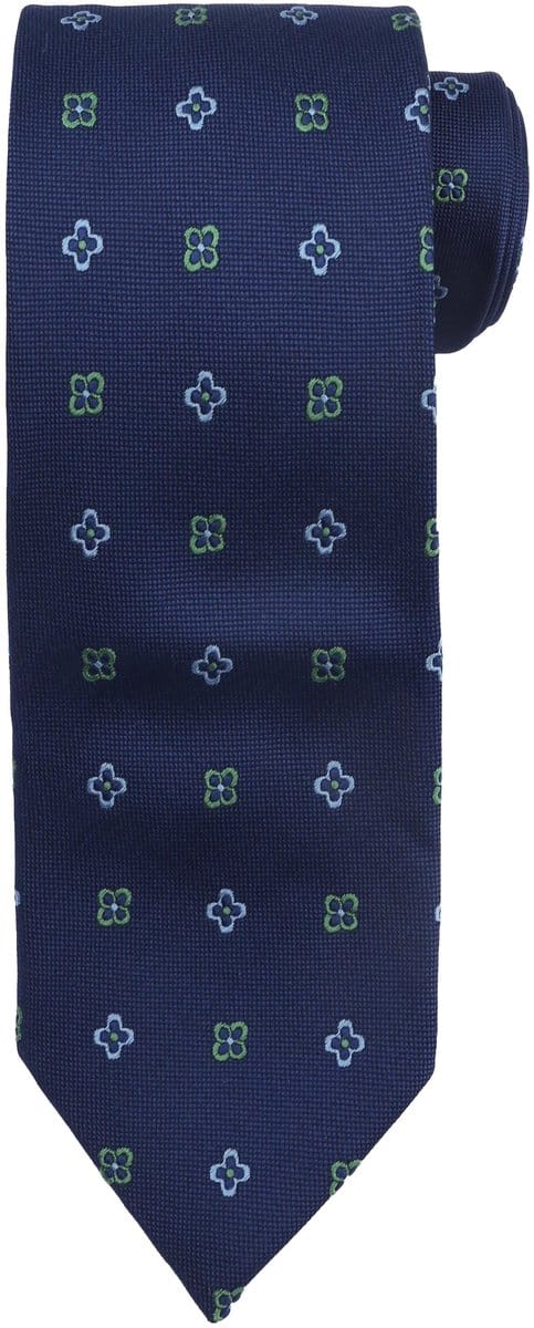 Suitable Stropdas Zijde Bloem Donkerblauw (navy) - Bloem - Heren das