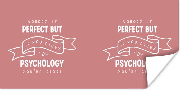 Poster Psychologie - Studeren - Leren - Quotes - Onderwijs - 150x75 cm