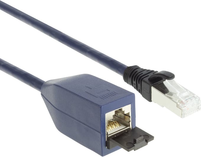 ACT Blauw 2 meter LSZH SFTP CAT6A MPTL verlengkabel snagless met RJ45 connectoren
