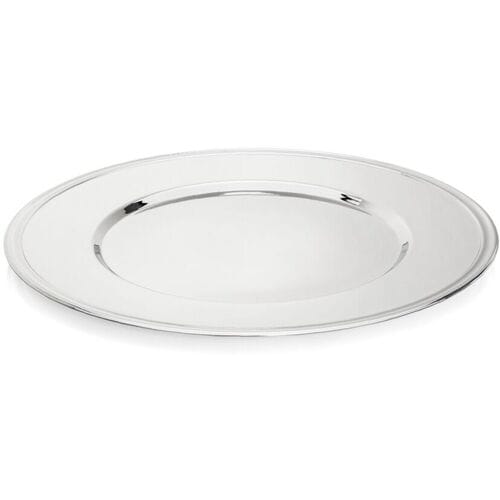 GGM Gastro (4 Stück) Edelstahl Servierplatte/ Platzteller - Ø 330mm - poliert Zilver