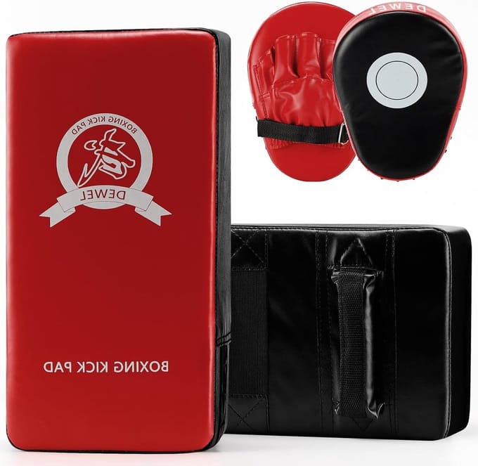 Complete Boxing Set voor Thuis - Paos, Handschoenen, en Trainingspads van Polyurethaan (Rood) voor Effectieve Training