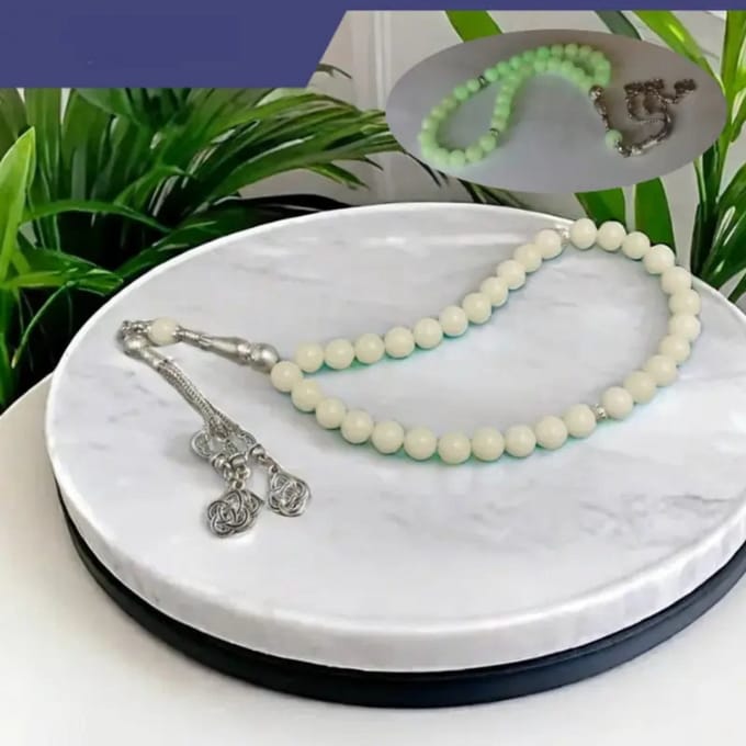 Livano Tasbih - Tesbih - Tasbeeh - Kralen - Teller - Gebedsarmband - Ramadan - Ramadan - Wit