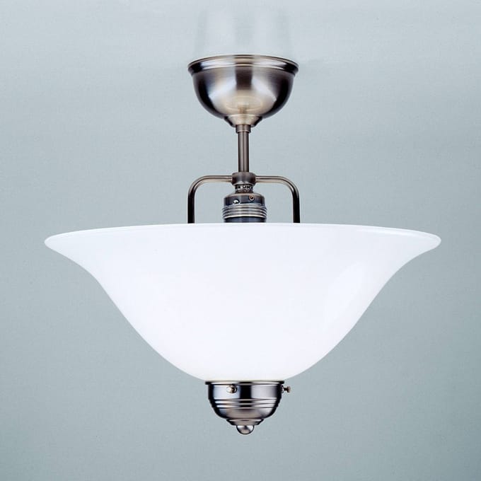 Berliner Messinglampen Nikkel plafondlamp ROSA, handgemaakt