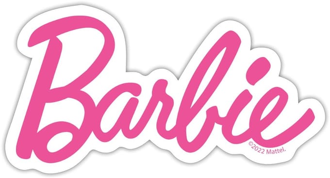 Barbie Klassiek Logo Sticker maat S (10 x 10 cm)