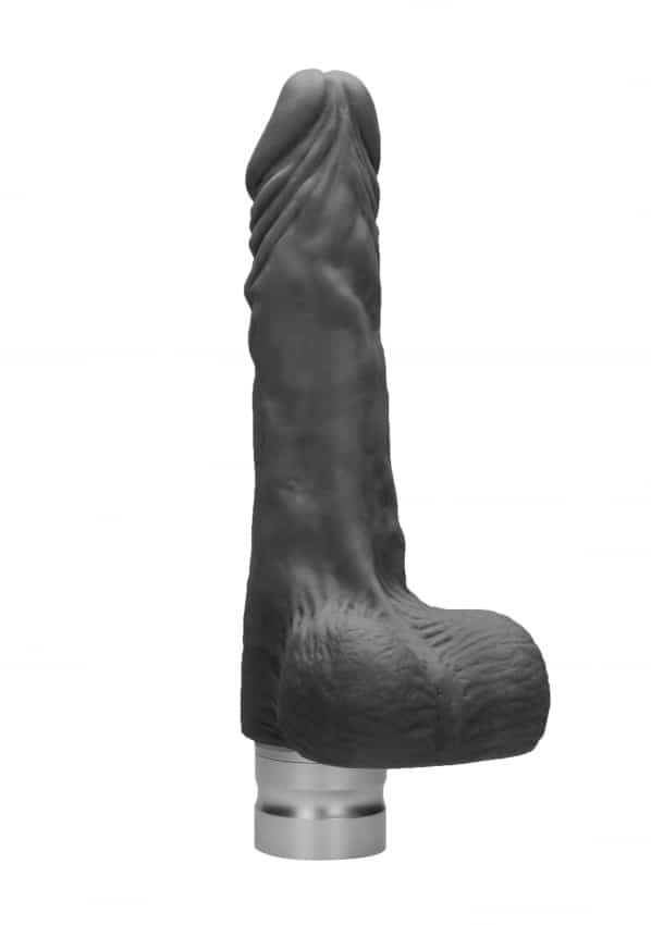Realrock Vibrator -17 cm Vibrating Dildo met ballen - Zwart