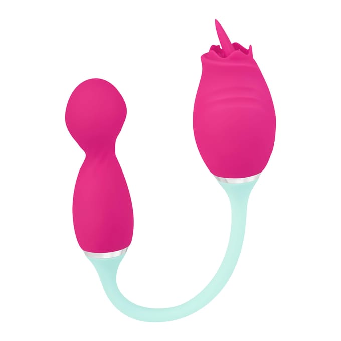 2-in-1 clitorisvibrator van siliconen, 37 cm