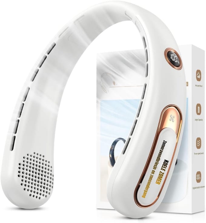 SVN® Nek Ventilator - Hals Ventilator - Mini Ventilator - 3 Standen - Wit - 16cm x 6cm x 22cm;410 g