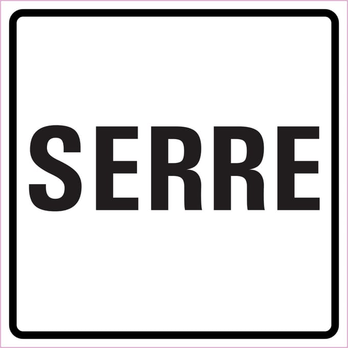 Serre sticker, wit zwart 100 x 100 mm