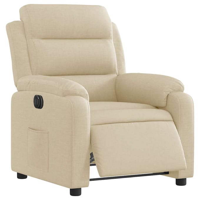 vidaXL - Fauteuil - verstelbaar - elektrisch - stof - crèmekleurig