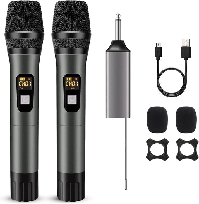 Draadloos Dubbel Handheld Microfoonsysteem UHF voor Live Optredens en Presentaties