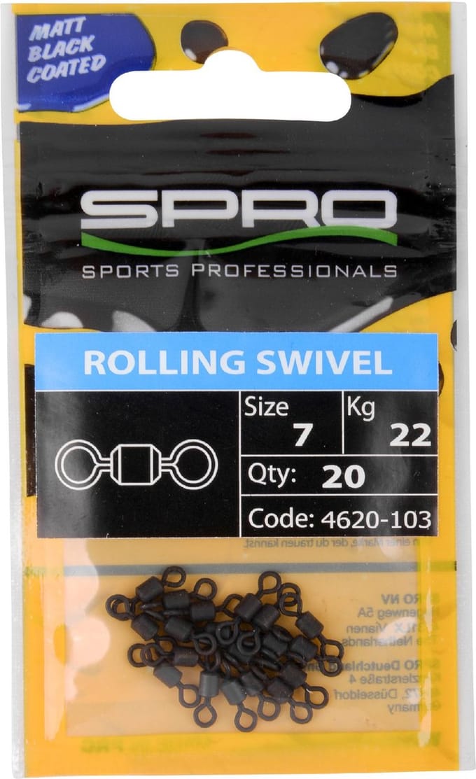 Spro Matt Black Rolling Swivel -  10 mm - maat 7