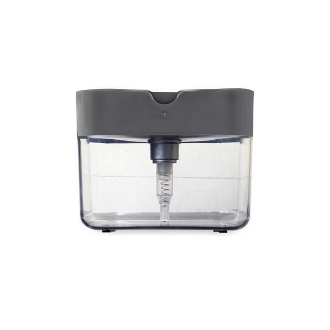Distributeur de savon portable pour détergent de cuisine, chiffon propre, distributeur de savon pour pot de vaisselle, outil de nettoyage gris
