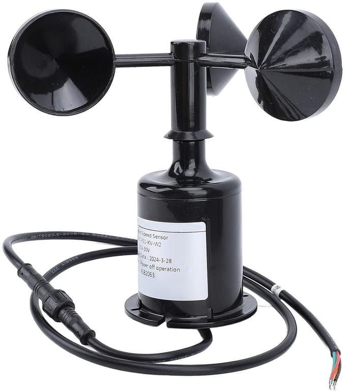 Wind Speed Sensor Anemometer - Professionele Hoge Nauwkeurigheid - 3 Cups - 9-30V